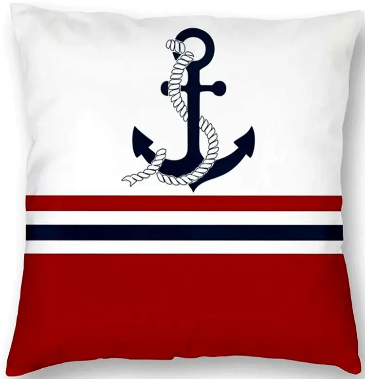 Anchor on Red, and Blue Double Side on ultra soft fabric
