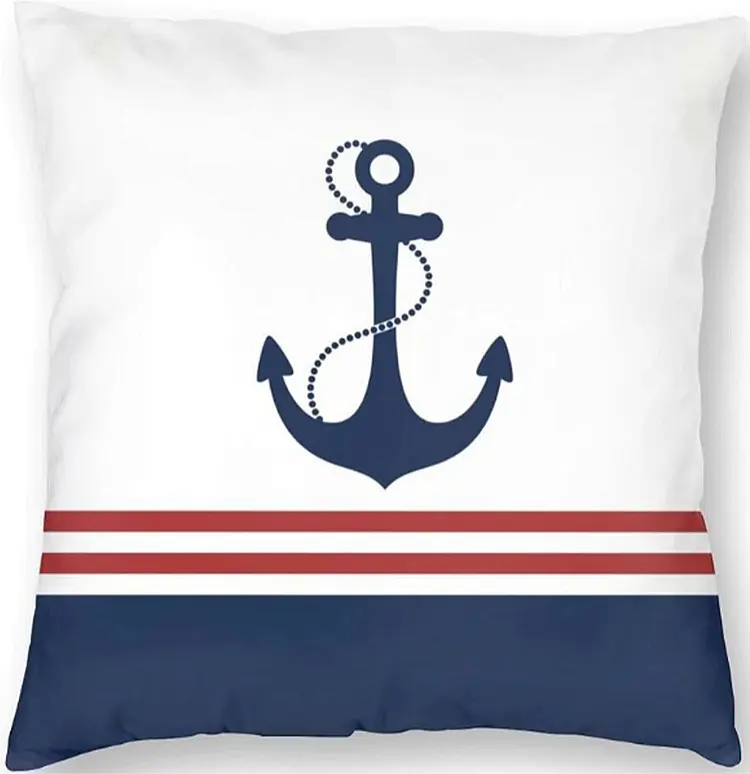 Anchor on Blue, and Red Double Side on ultra soft fabric