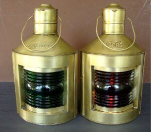 Port & Starboard Lamps - Antique Brass