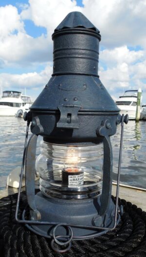 Channel Marker Lantern – Distressed Blue