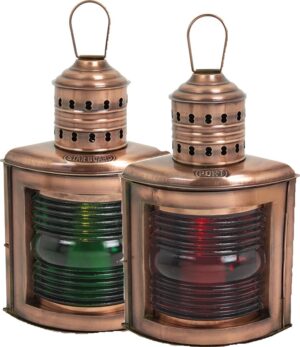 Large Port & Starboard Lamps - Antique Copper