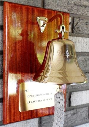 Mahogany Brass Bell Plaque