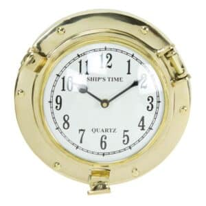 Brass Porthole Clock - 9"