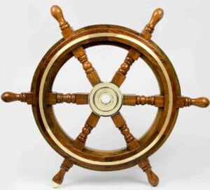 Ship's Wheel with Brass Inlay - 24"