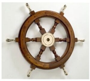 Ship's Wheel with Brass Handles- 24"