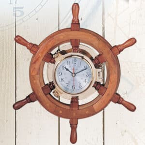 Ship's Wheel Porthole Clock-HQ - 18"