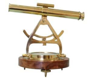 Polished Brass Alidade Compass
