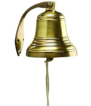 Antique Brass Bracket Bell - 6-1/2"