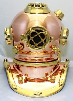 Copper Diver's Helmet - U.S. Navy MK-V – 12”