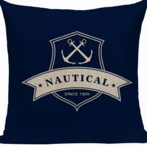 Vintage Nautical Throw Pillow - Nautical Anchors