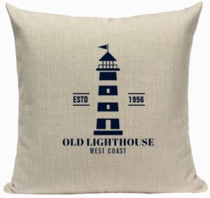Old Lighthouse Throw Pillow - Off-White