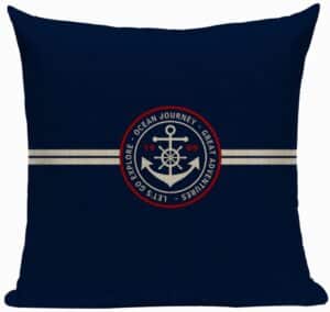 Vintage Nautical Throw Pillow - Ocean Journey