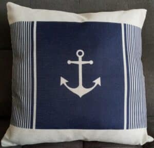 Vintage Nautical Throw Pillow - Anchor