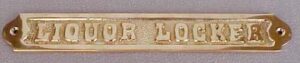 Brass Liquor Locker Name Plate