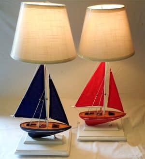 Red, White and Blue Sailboat Lamps