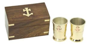 Commander's Brass Shot Cups Set of 2