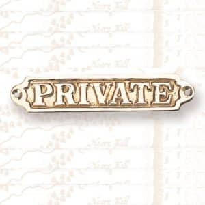Brass "Private" Name Plate