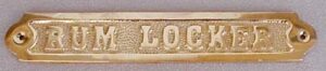 Brass "Rum Locker" Name Plate