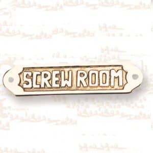 Brass "Screw Room" Name Plate