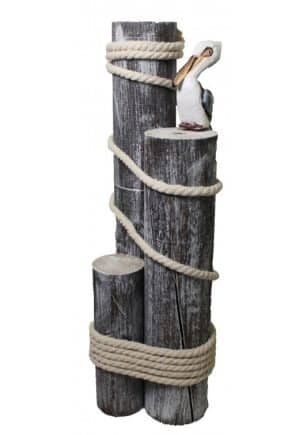 Wood Pylons With Pelican