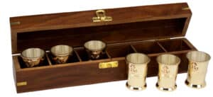 Captain's Brass Shot Cups set of 6
